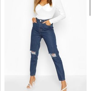 size 10 BooHoo mom jeans